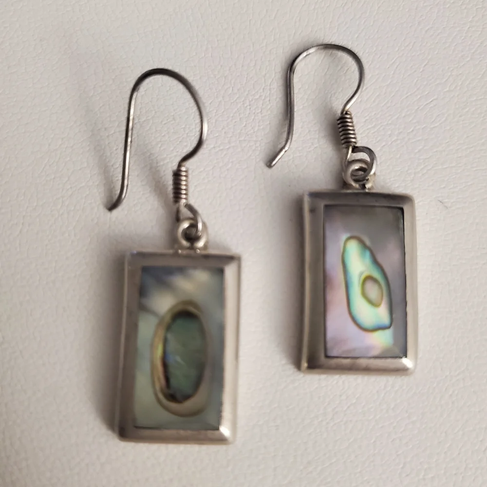 Sterling silver abalone earrings